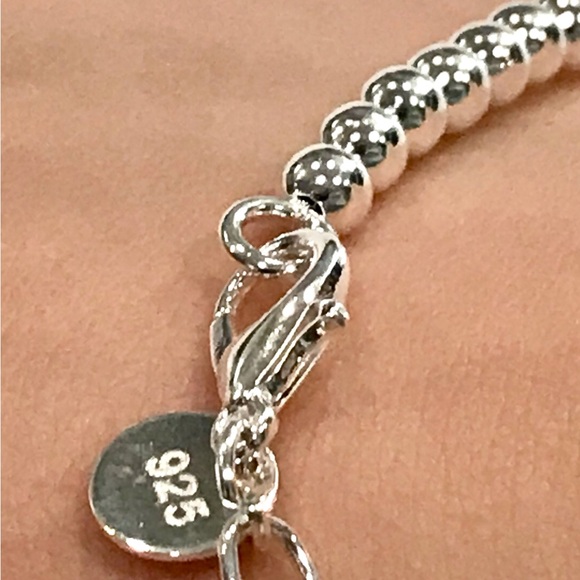 925 Silver Round Beaded Bracelet - Picture 2 of 4